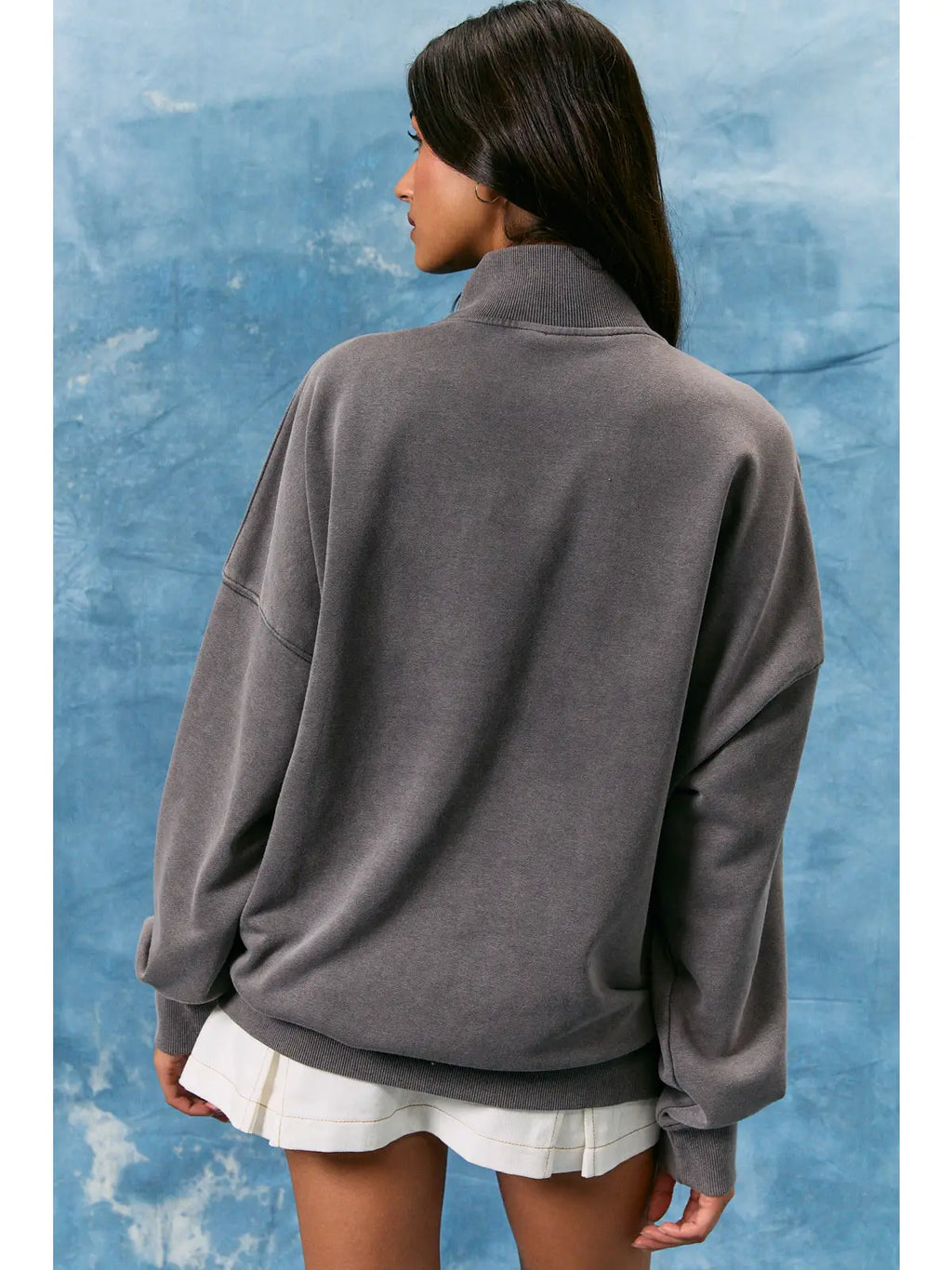 Charcoal American Classic Reversible Mock Neck Sweatshirt