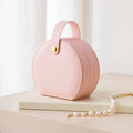 Pink Half-Moon Travel Jewelry Case
