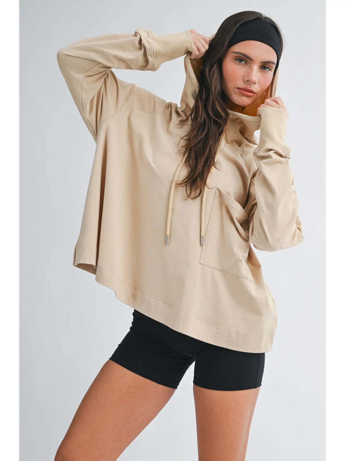 Oat Relaxed Pocket Hoodie Pullover Top