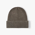 Coffee Washed Ribbed Knit Beanie