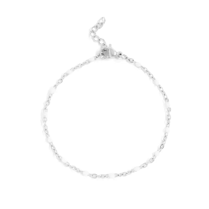 Sliver Confetti Chain Bracelet
