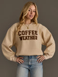 Beige & Dark Brown Coffee Weather Sweatshirt