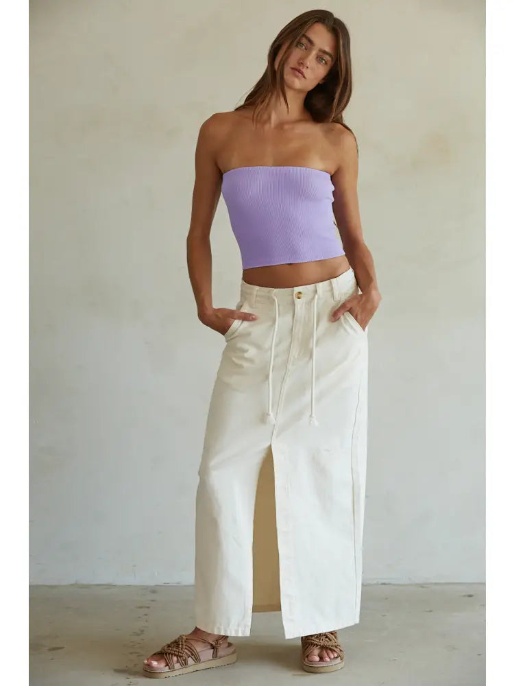 Lavender Seamless Ribbed Tube Top