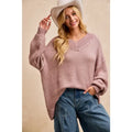 Frosted Lilac Two-Tone Textured Sweater Top